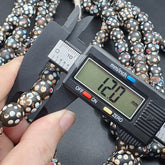 Black Skunk Venetian Trade Beads Dotted  Beads EAST OASIS Collection long strand